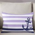 thumbnail image 3 of Anchor Purple Throw Pillow Cover 24 x 36 Inch Decorative Pillow Cover Modern Navy Blue White Striped Nautical Lumbar Pillowcase Seasonal Rectangle Cushion Case for Couch Sofa Bed Living Room, 3 of 7