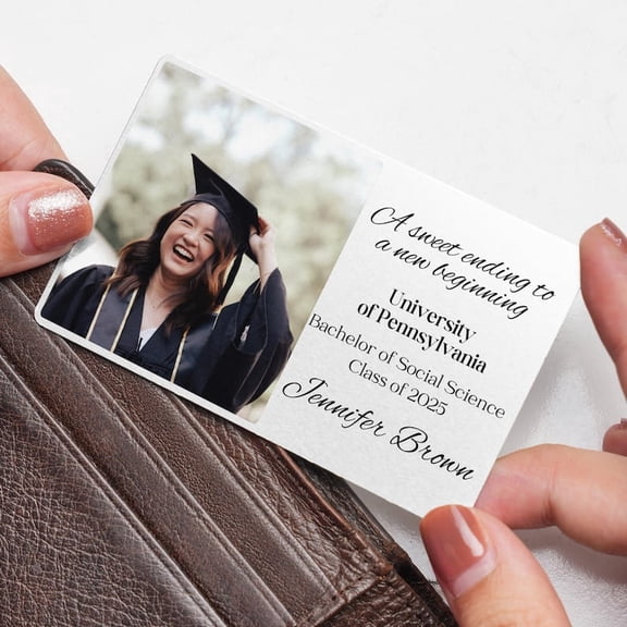 Daisyco Gifts Personalized Graduation Photo Wallet Card Custom Aluminum Keepsake Gift For Graduate