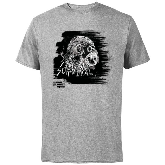 Dawn of the Planet of the Apes Scratch Art Simian Survival - Short Sleeve Cotton T-Shirt for Adults - Customized-Athletic Heather