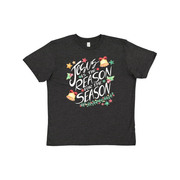 Inktastic Jesus is the Reason for the Season Christmas Bells and Stars Youth T-Shirt