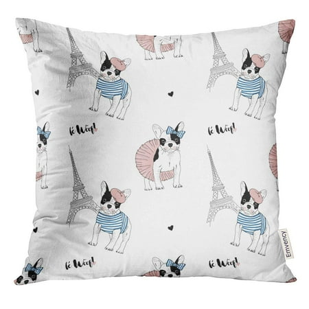 Bulldog Toss Pillow - CMFUN Paris French Bulldog Pet Puppy Adorable Bold Pillow Case 18x18 Inches Pillowcase
