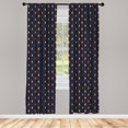 thumbnail image 3 of Christmas Curtains 2 Panels Set, Checkered Diagonal Pattern with Dashed Lines and Dots Small Abstract Pine Trees, Window Drapes for Living Room Bedroom, 56"W X 84"L, Multicolor, by Ambesonne, 3 of 5