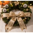 thumbnail image 2 of 2PCS Champagne Gold Christmas Wired Ribbon - 16.4 Ft Yard Christmas Mesh Ribbon for Gift Wrapping, Tree Decor & DIY Crafts, Holiday Bow Making,A, 2 of 7