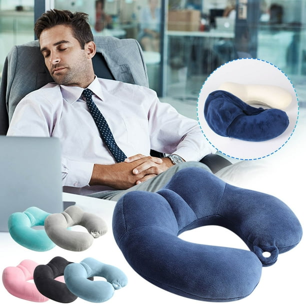 Almohada Cervical de Viaje En Forma de U con Diseño de Joroba, Relleno de Microperlas Suave y Transpirable para Mayor Comodidad, Compacta y Portátil.