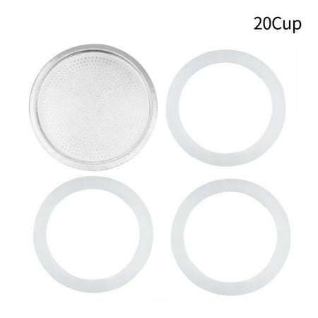 

3 Silicone Seals And 1 Aluminum Filter For Espresso Pot Moka Pot Accessories