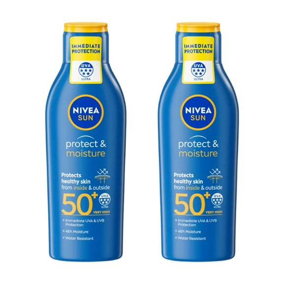 Nivea Sun Protect & Moisture Sun Cream Lotion SPF50  200ml / 6.8 fl.oz - 2 Pack