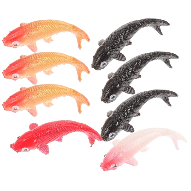 MasteelfCA 8 Pcs Mini Figurines de Poissons Rouges Miniatures Décoration de Jardin Féerique pour Terrarium DIY (1:12 Échelle)