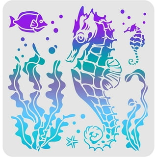 Sea Creatures Stencils With Metal Open Ring Mermaid Seahorse - Temu