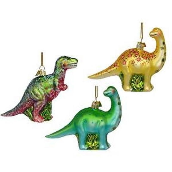 Kurt Adler 4.5-5.5" Noble Gems Dinosaur Ornament 3 Assorted