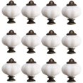 thumbnail image 1 of 2025 New 12 Pieces Cabinet Knob 30mm Vintage Cabinet Door Knob Ceramic Door Knobs with 12 Screws White Porcel, 1 of 3