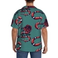 thumbnail image 3 of Kdxio Men's Hawaiian Shirt for Men Short Sleeve Shirt Snake And Rose Summer Casual Holiday Beach Button Down T-Shirts, 3 of 7