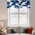 thumbnail image 3 of Tie Up Valances for Windows, Blue Stripe Adjustable Valance Curtains Window Treatment for Living Room, Geometric White Coastal Wave Modern Ocean Rod Pocket Kitchen Curtains & Drapes 54x18 Inch, 3 of 9