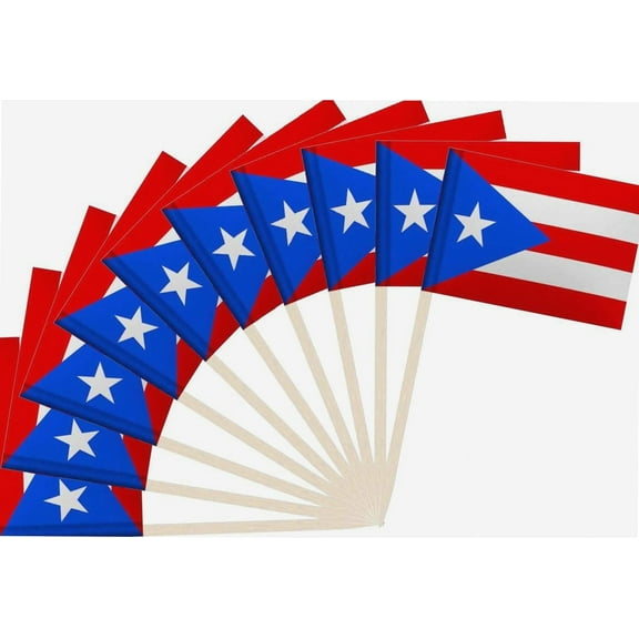 Puerto Rico Flag Puerto Rican Small Toothpick Mini Cupcake Flags Decorations (100 pack)