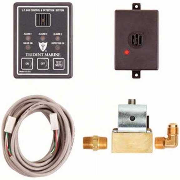 Trident Marine 1300-7761-Kit 12VDC L.P. Gas Control & Detection System Kit, 3...