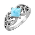 thumbnail image 2 of Mooneye 5mm Square Shape Labradorite 925 Silver Celtic Women Valentines Day Gift Ring, 2 of 7