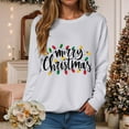 thumbnail image 2 of TTUHYWXI Women's Merry Christmas Oversized Pullover Sweatshirt With Lights - Holiday Xmas Sweater Top (Light Gray, S), 2 of 6