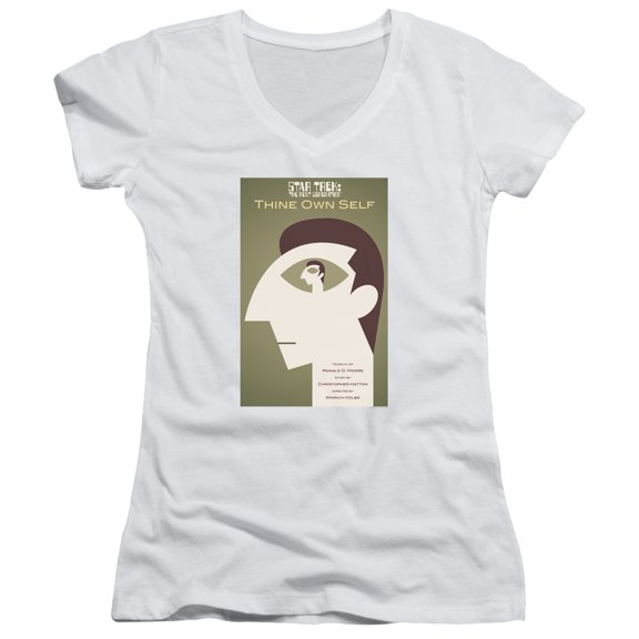 Star Trek Tng Season 7 Episode 16 Junior Women's V-Neck T-Shirt White