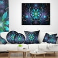 thumbnail image 3 of Designart Fractal Flower Blue Digital Art - Flower Throw Pillow - 18x18, 3 of 4