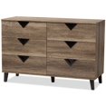 thumbnail image 1 of Baxton Studio Wales 6 Drawer Double Dresser in Light Brown, 1 of 10
