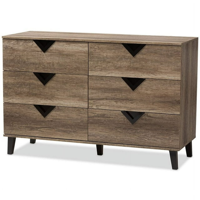 Bowery Hill 6 Drawer Double Dresser in Light Brown