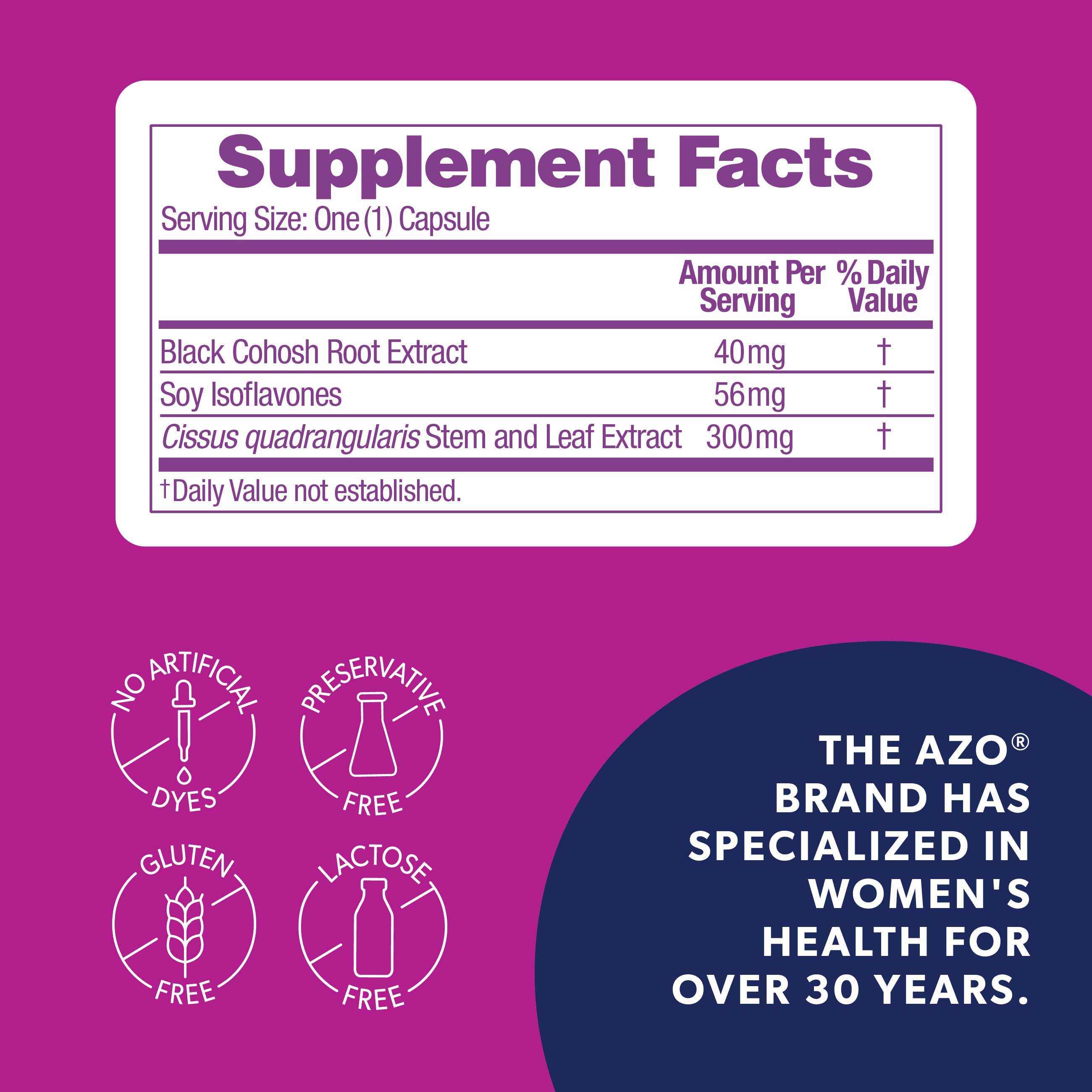 AZO Menopause Relief PreMenopause Support Daily Supplement,