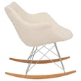 thumbnail image 3 of Allora Mid-Century Twill Fabric Eiffel Base Rocking Chair in Beige, 3 of 8