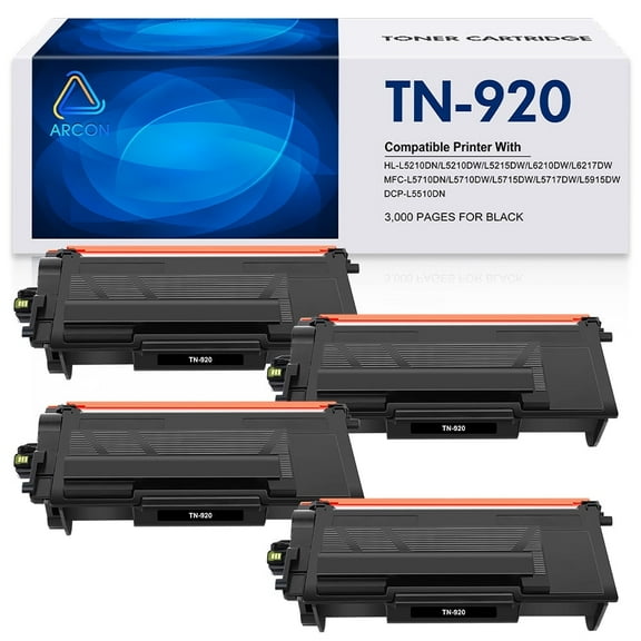 Arcon TN920 TN920XL Toner Cartridge HL-L6210DW: Compatible for Brother TN-920XL TN-920 High Yield to Use with HL-L6210DW HL-L5210DW HL-L6210DWT HL-L5210DN HL-L5210DWT (4 Black, with Chip)