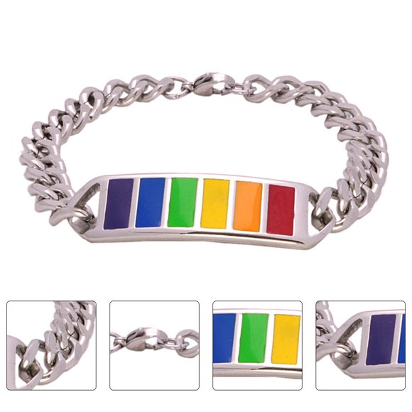 Minkissy 1Pcs Custom Mens Bracelet Titanium Steel Colorful for Men and Women in Different Occasions