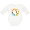 thumbnail image 3 of Inktastic Baseball Sports Heart Girls Long Sleeve Baby Bodysuit, 3 of 5