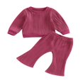 thumbnail image 1 of PENGXIANG Baby Boys 2PCS Pants Sets Long Sleeve  Neck Sweatshirt Tops Solid Color Pants Sets, 1 of 7