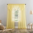 thumbnail image 3 of No. 918 Jillian Crushed Voile Ascot Beaded Sheer Valance, 51"x24", Yellow, 3 of 6