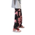 thumbnail image 3 of Sunloudy Jeans largos para hombre, pantalones de mezclilla holgados lavados de cintura media con efecto tie-dye para niños, negro/rosa/azul claro Sunloudy  S M L XL XXL, 3 of 8