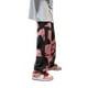thumbnail image 3 of Sunloudy Jeans largos para hombre, pantalones de mezclilla holgados lavados de cintura media con efecto tie-dye para niños, negro/rosa/azul claro Sunloudy  S M L XL XXL, 3 of 8