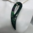 thumbnail image 4 of Ruby Zoisite Gemstone Comma Pendant | 94x28x6mm | Green/Red | 1 Pendant |, 4 of 12