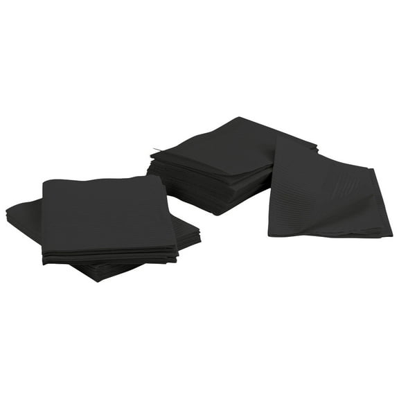 50 3-Ply Disposable Dental Bibs 13" X 18" (Black)