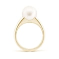thumbnail image 2 of Angara Solitaire Freshwater Cultured Pearl Dome Ring in 14K Yellow Gold for Women | June Birthstone Jewelry for Her, 2 of 8