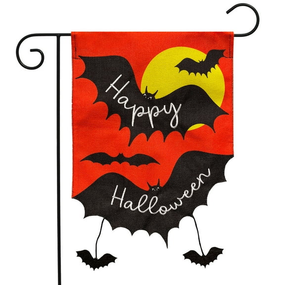 Briarwood Lane Happy Halloween Bats Burlap Garden Flag