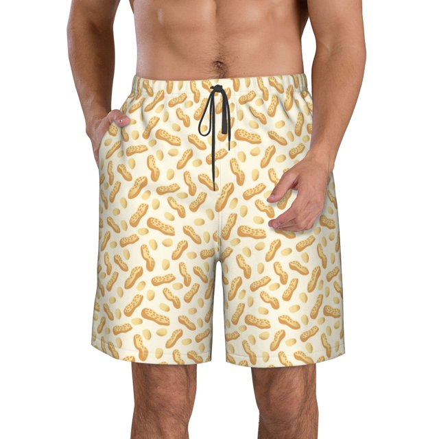 Balery Peanuts3 Traje de Baño Estilo Hawaiano para Hombre, Shorts de Secado Rápido con Bolsillos-Medium