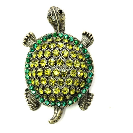 - Gorgeous Rhinestone Crystal Lucky Turtle Pin Brooch Vintage Style