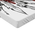 thumbnail image 2 of Ambesonne Tribal Fitted Sheet, Feather Headdress, Twin XL Size, Burgundy Black White, 2 of 3