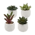 thumbnail image 1 of Amdohai 4 Pack Mini Potted Succulents Fake Succulents Pot Ceramic Artificial, 1 of 7