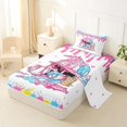 thumbnail image 2 of Erosebridal Pink & Blue Dripping Baseball Helmet Sundae Graphic Twin Sheet Sets 3pcs, Dessert Graphic Bedding for Girls Kids,Microfiber Bedroom Decor, 2 of 5