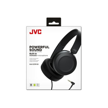 JVC - Powerful Sound On Ear Headphones - Black