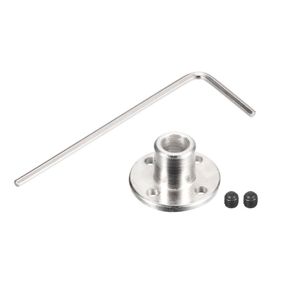 Uxcell 6.35mm Flange Coupling Connector Shaft Axis Fittings for DIY Motors, 2pcs Fastening 1pcs Hex Wrench