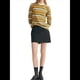 thumbnail image 3 of Sudadera de Rayas con Cuello Redondo para Mujer, Larga, Bloque de Color, Informal, Holgada, Deportiva Verde S, 3 of 8