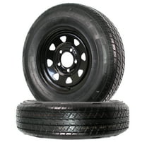 eCustomrim 2-Pk Trailer Tire Rim Radial ST175/80R13 175/80 Load C 5-4.5 Black Spoke Wheel