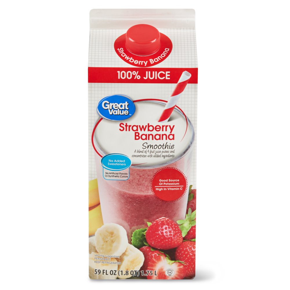 Great Value Strawberry Banana Smoothie, 59 Fl. Oz.