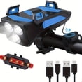 thumbnail image 1 of PENGX 4000mAh Super Bright USB Rechargeable Bike Light Set - Phone Holder & Tail Light - Perfect For Cycling!, 1 of 7