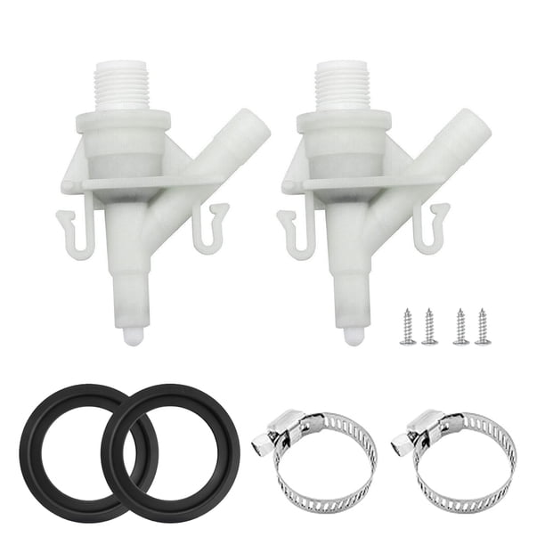 Válvula Paquete de 2 válvulas de agua de repuesto para Sealand Dometic 300, 310 y 320, kit de repuesto de válvula de llenado de inodoro RV mejorado a prueba de fugas, reemplaza a 385311641