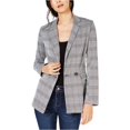 thumbnail image 1 of Project 28 Chaqueta tipo blazer con doble botonadura a cuadros de NYC para mujer, negro, mediano Project 28 doble botonadura, 1 of 2